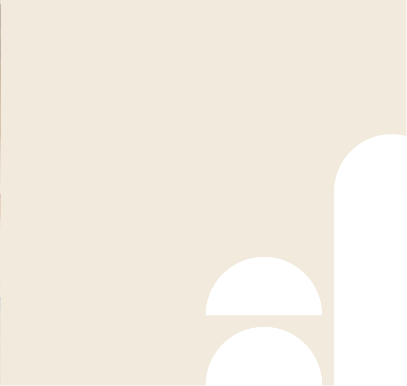 Beige color swatch with a white shape on a beige background