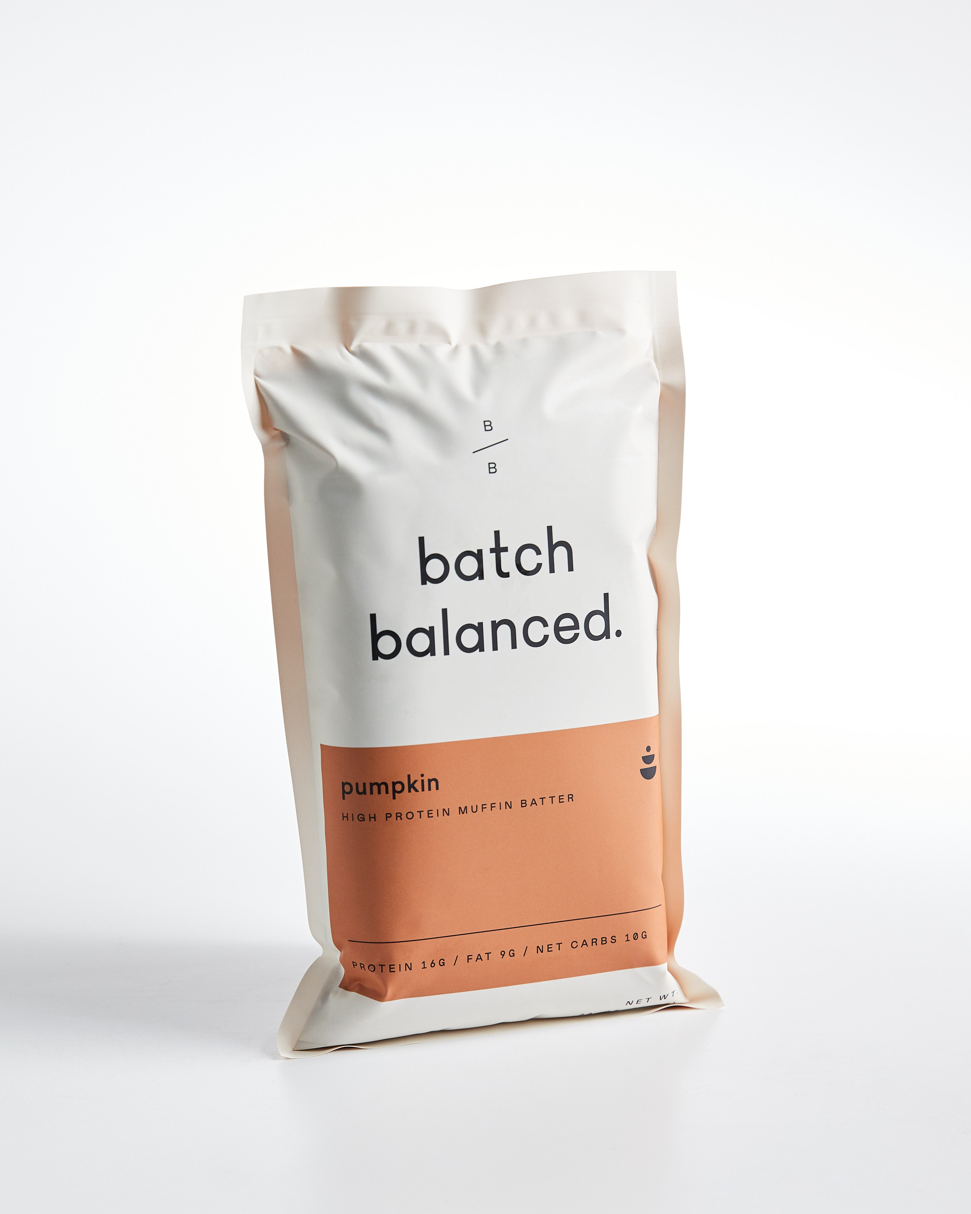 Pumpkin batch mix packaging on white background